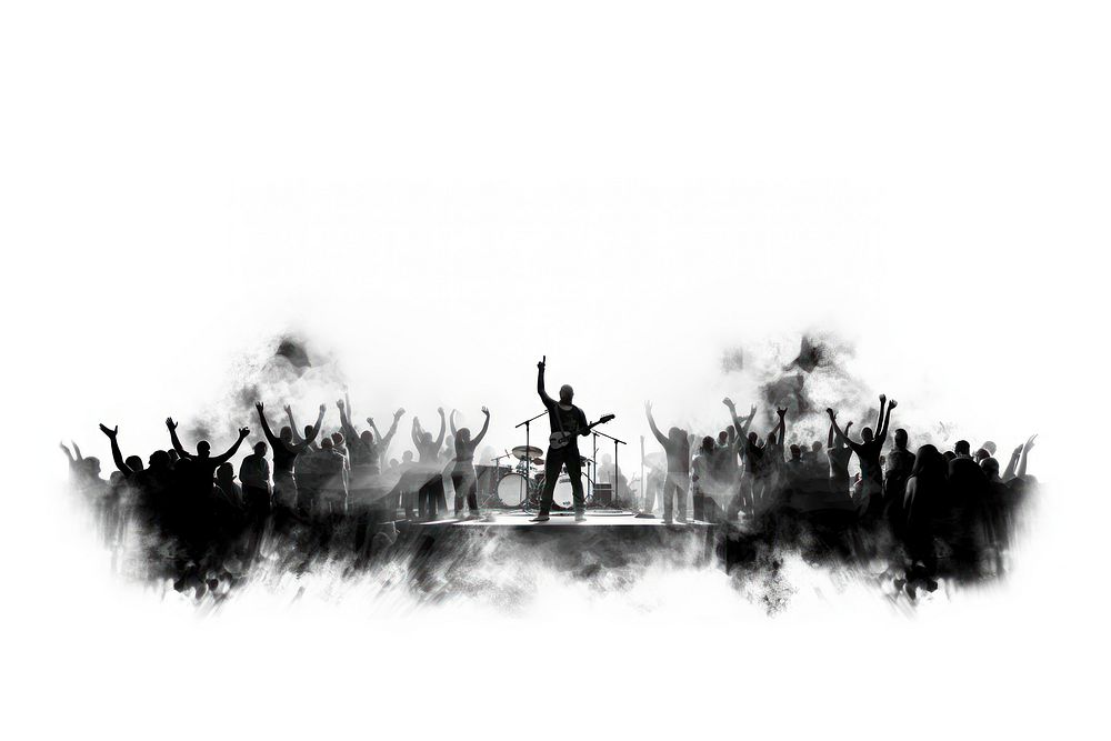 Concert silhouette music crowd. AI generated Image by rawpixel.