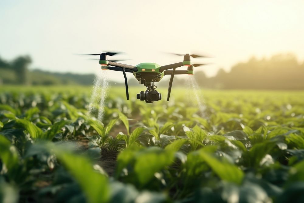 Agriculture farm outdoors aircraft. AI generated Image by rawpixel.