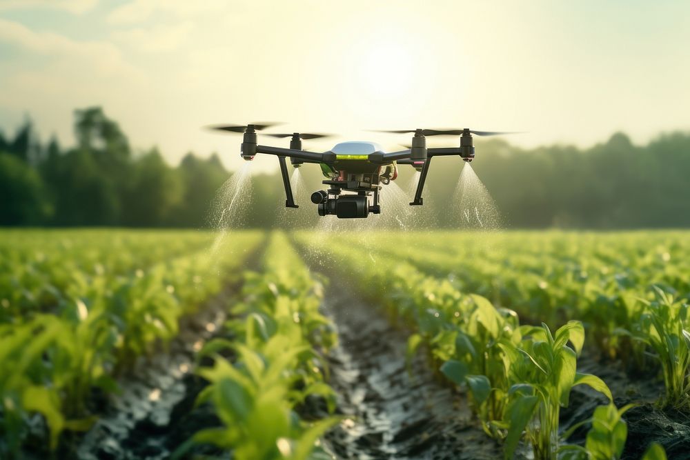 Agriculture farm helicopter outdoors. AI generated Image by rawpixel.