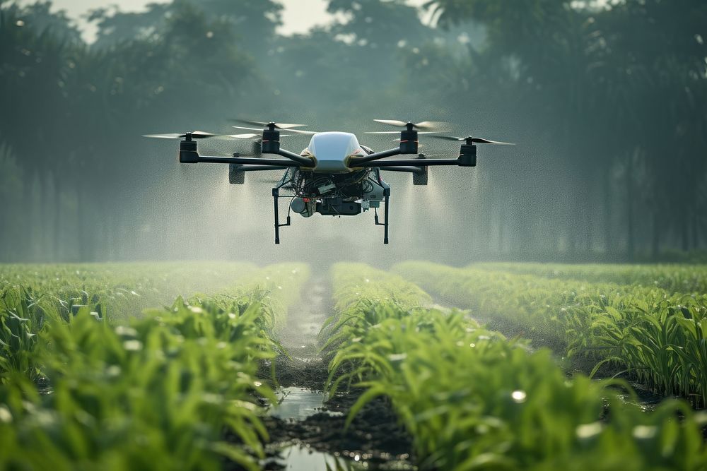 Agriculture helicopter aircraft outdoors. AI generated Image by rawpixel.