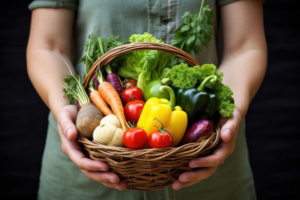 Vegetable organic basket food. AI generated Image by rawpixel.