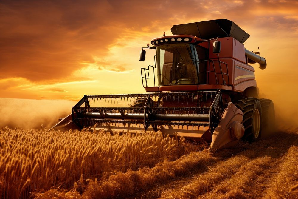Harvest agriculture harvester outdoors. AI generated Image by rawpixel.