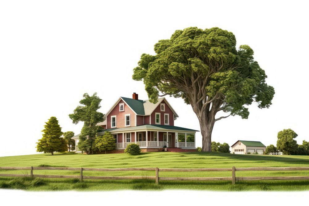 House field architecture landscape. AI generated Image by rawpixel.