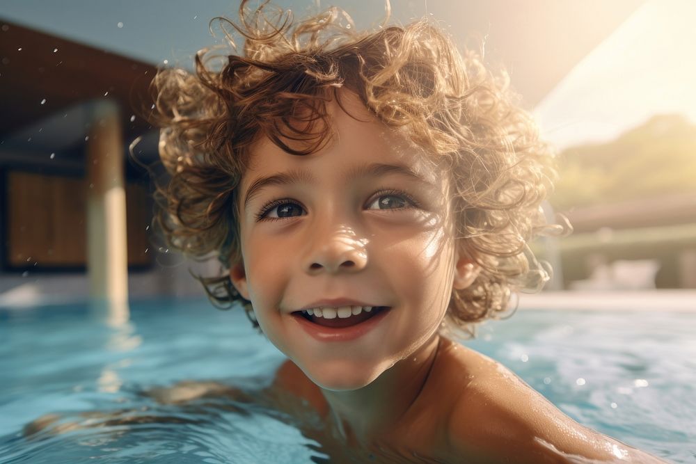 Swimming portrait bathing photo. 