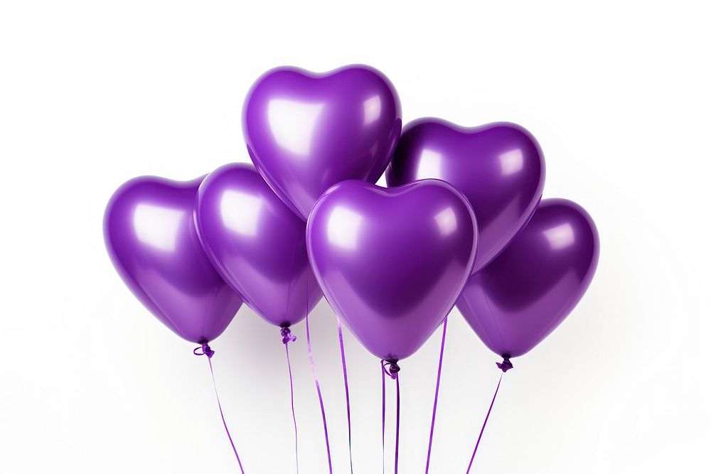 Balloon purple heart white background. AI generated Image by rawpixel.