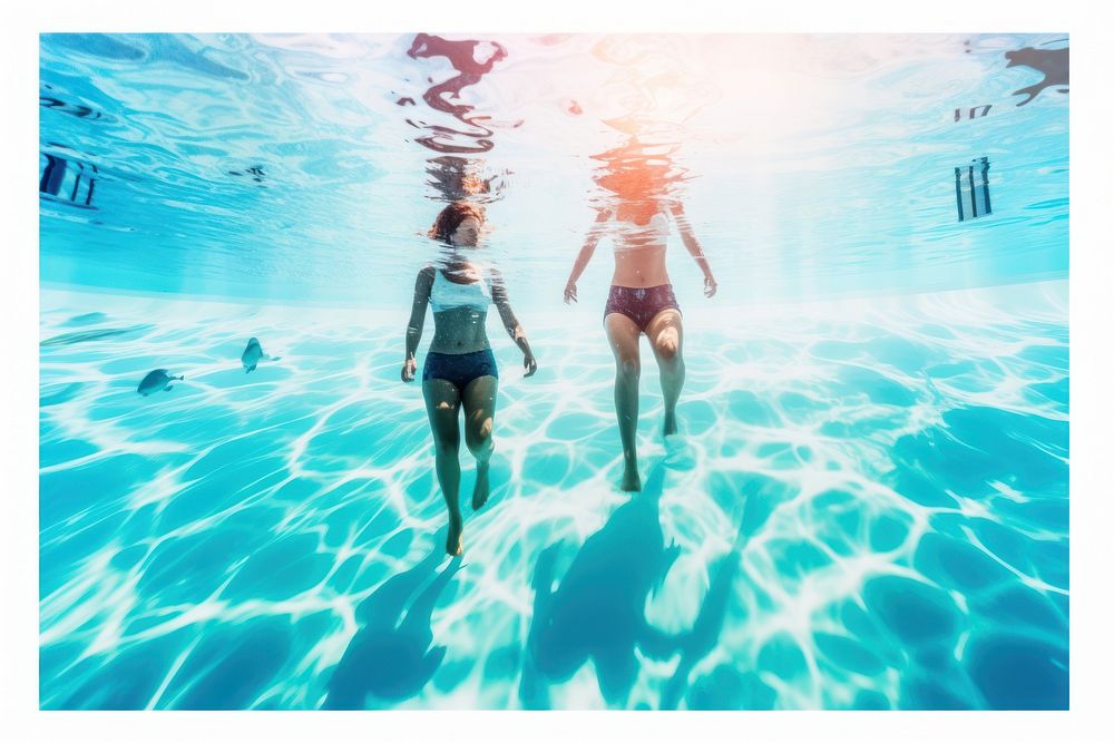 Couple swimming, underwater shot. AI generated Image by rawpixel.