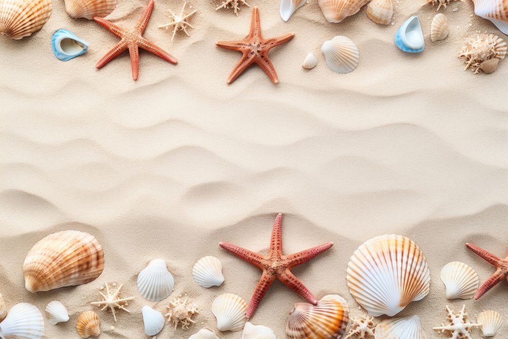 Backgrounds seashell starfish outdoors. AI generated Image by rawpixel.