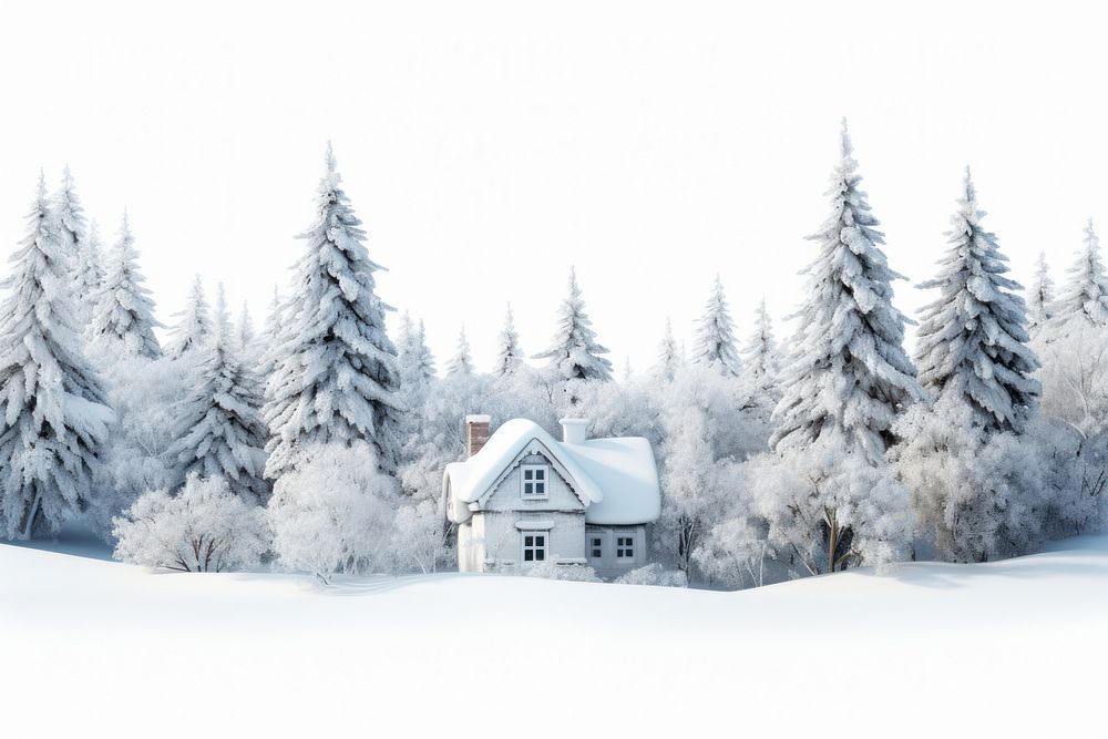 Snow tree architecture building. AI generated Image by rawpixel.