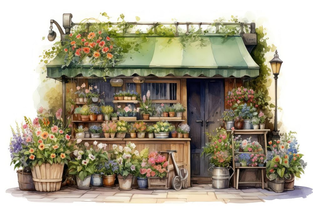 Outdoors flower plant shop. AI generated Image by rawpixel.