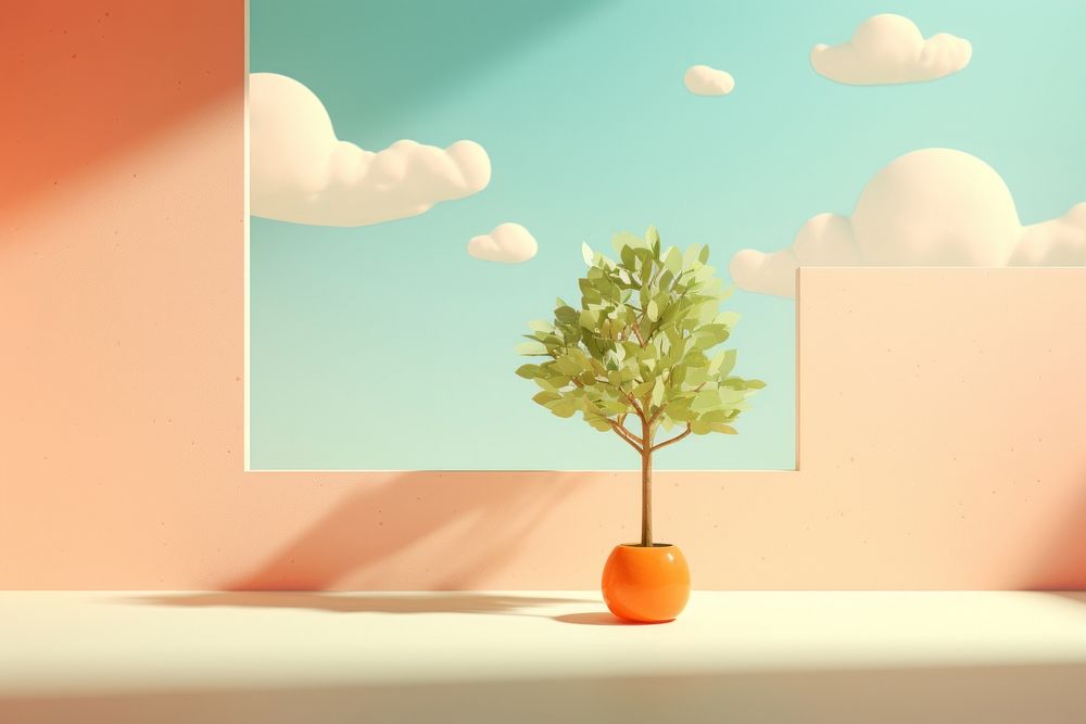 Tree plant art houseplant. AI generated Image by rawpixel.