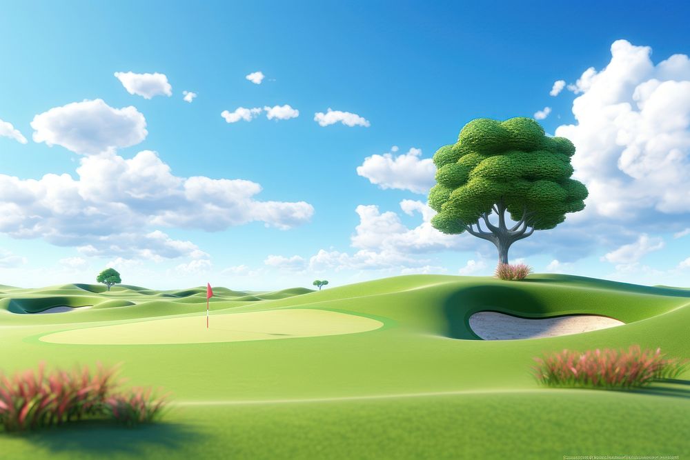 Tree golf landscape outdoors. 