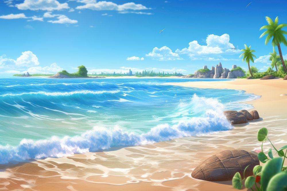 Beach sea landscape outdoors. AI generated Image by rawpixel.