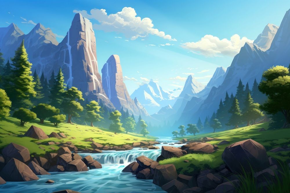 Nature wilderness landscape mountain. AI generated Image by rawpixel.
