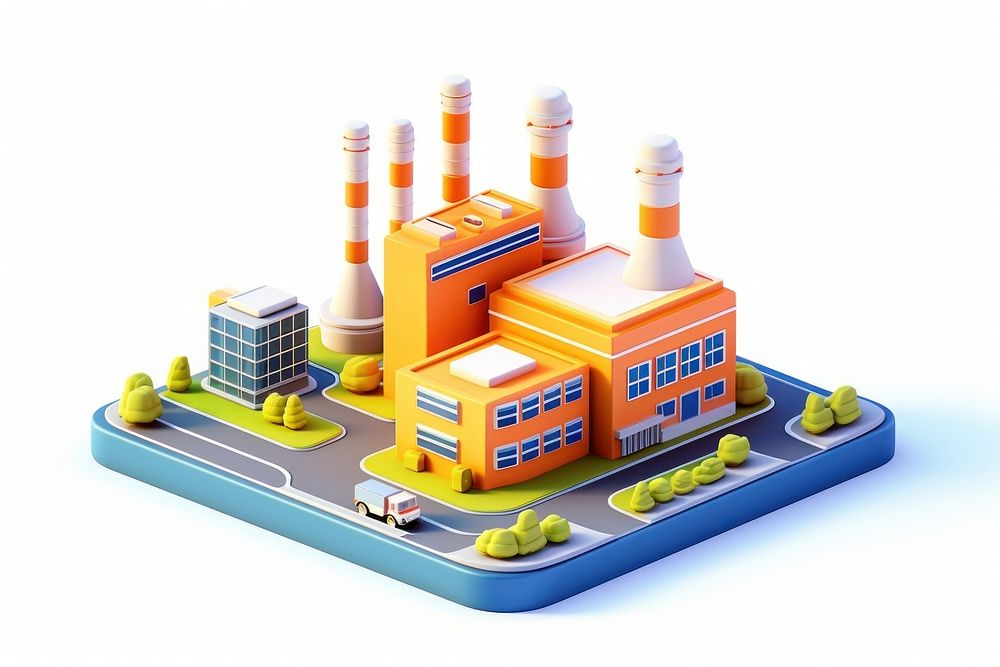 City factory architecture building technology. AI generated Image by rawpixel.