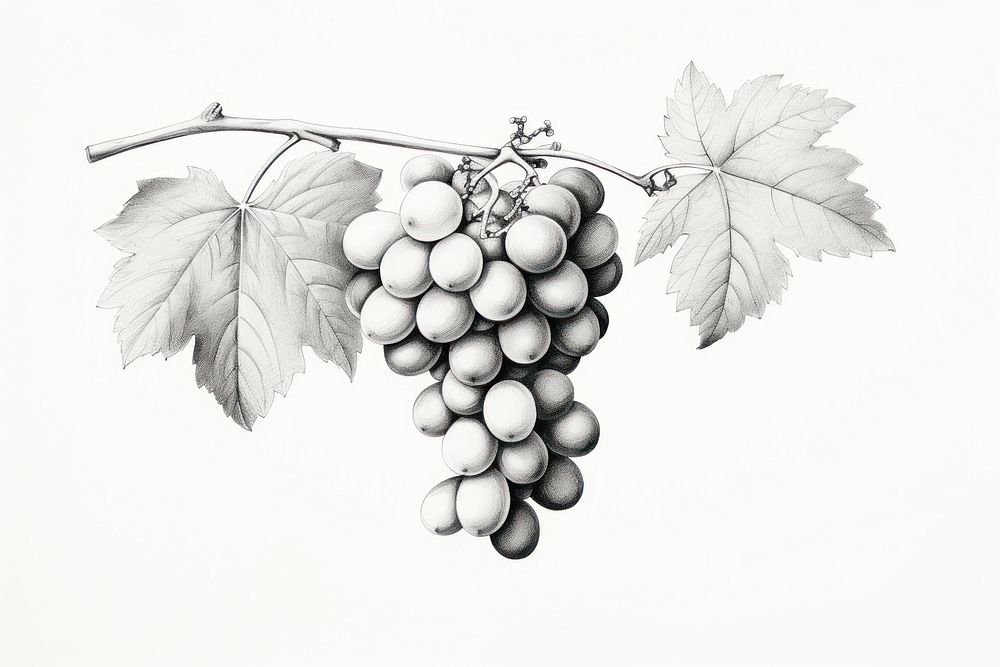 Grapes drawing plant refreshment. AI generated Image by rawpixel.