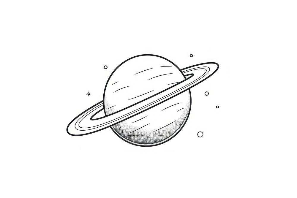 Drawing planet space line. AI generated Image by rawpixel.