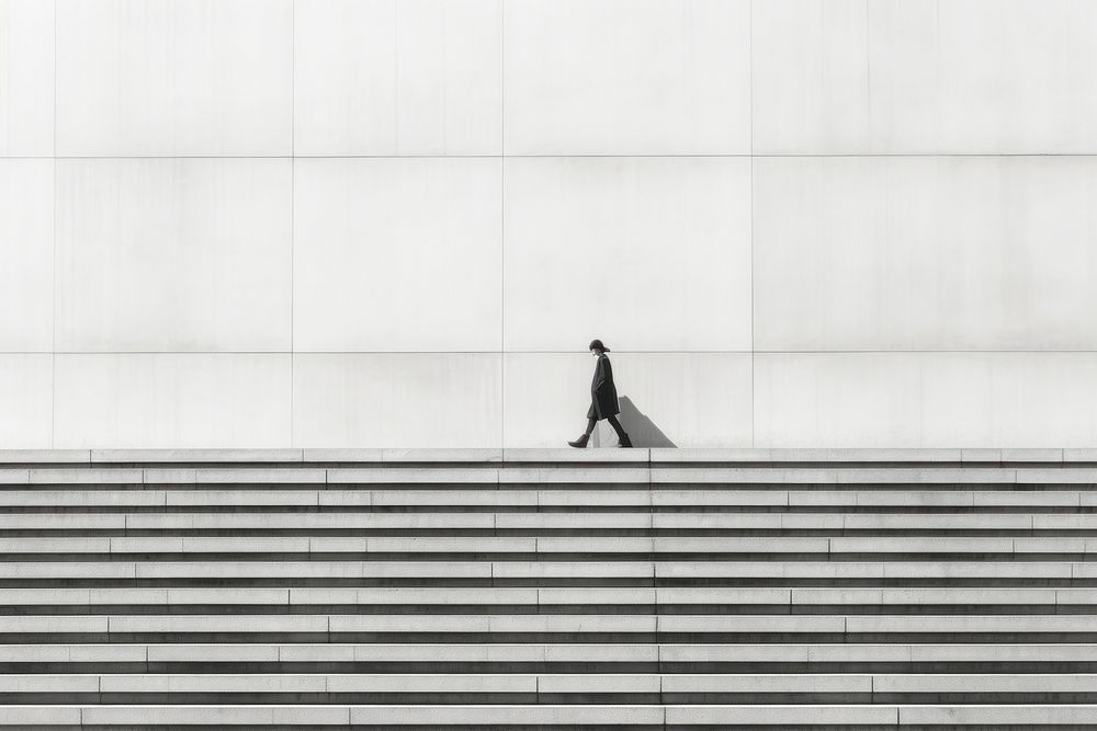 Walking stairs street white. AI generated Image by rawpixel.