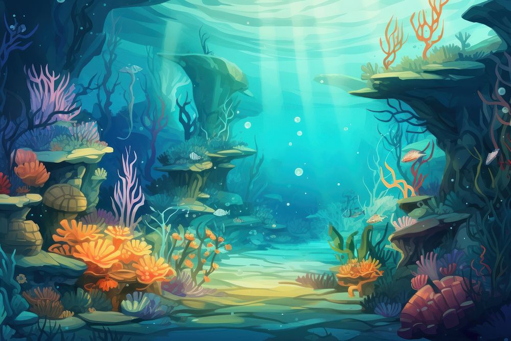 Underwater aquarium outdoors nature. 