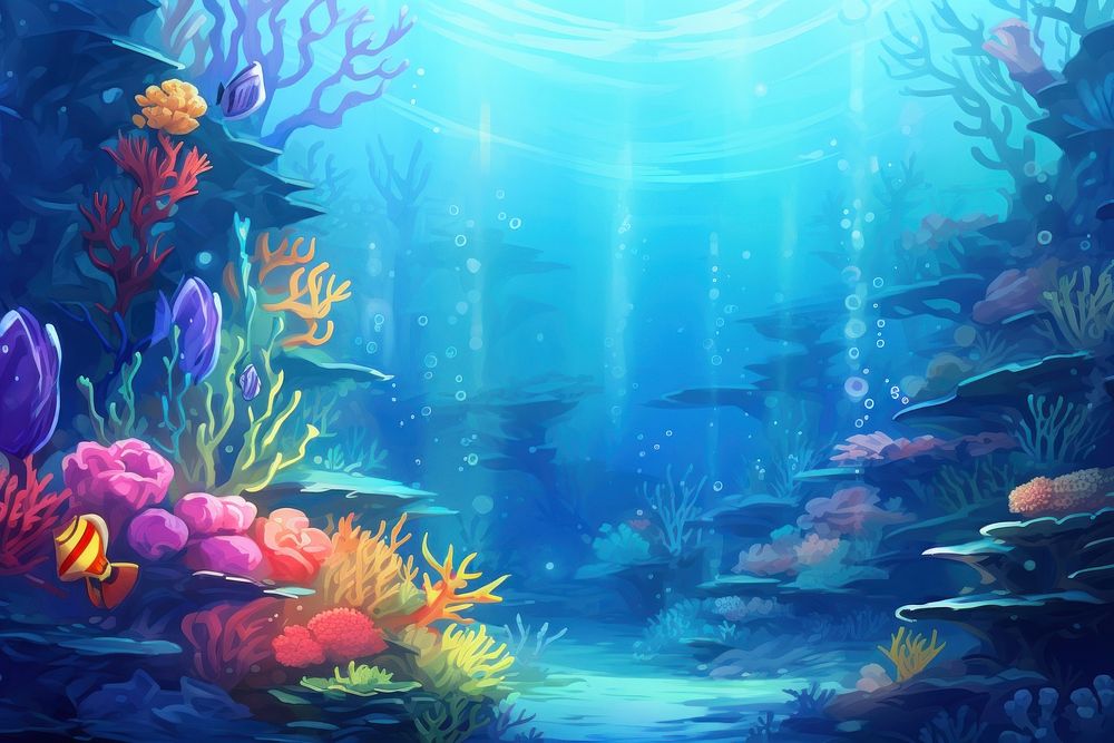 Underwater aquarium outdoors nature. AI generated Image by rawpixel.