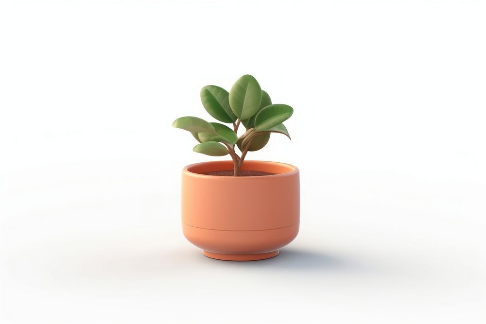 Potted plant vase leaf white background. AI generated Image by rawpixel.