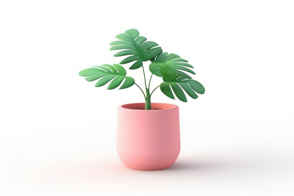 Potted plant leaf vase white background. AI generated Image by rawpixel.