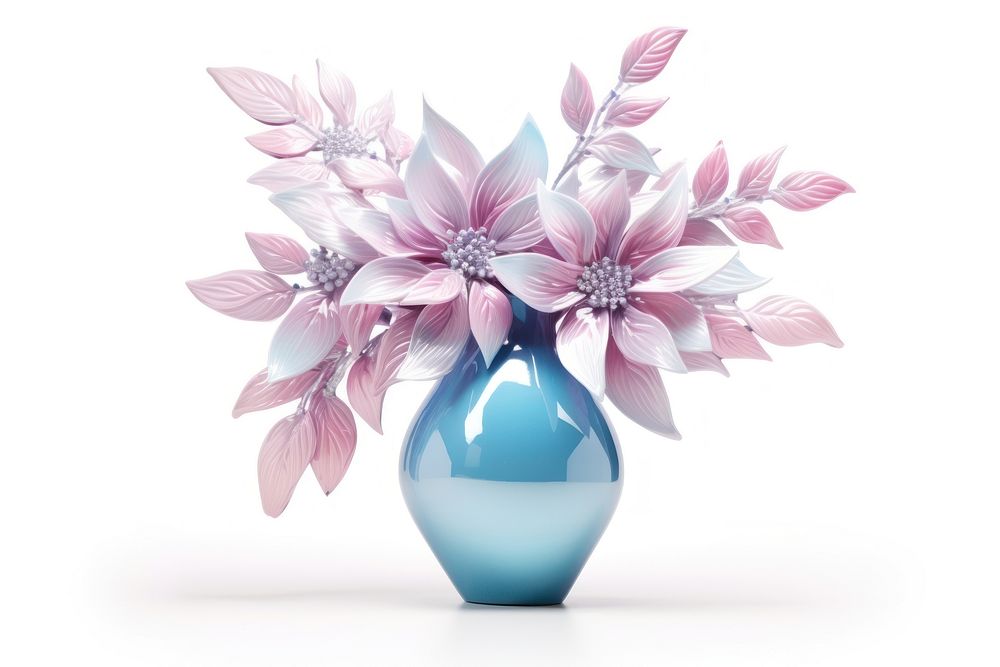 Flower vase plant white background decoration. AI generated Image by rawpixel.