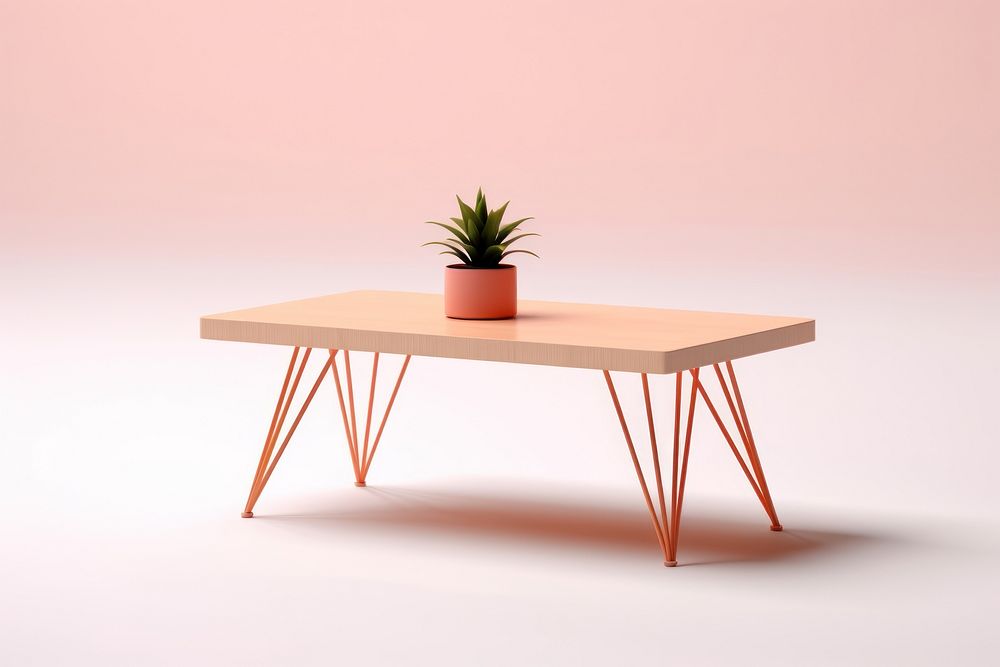 Table furniture desk houseplant. AI generated Image by rawpixel.
