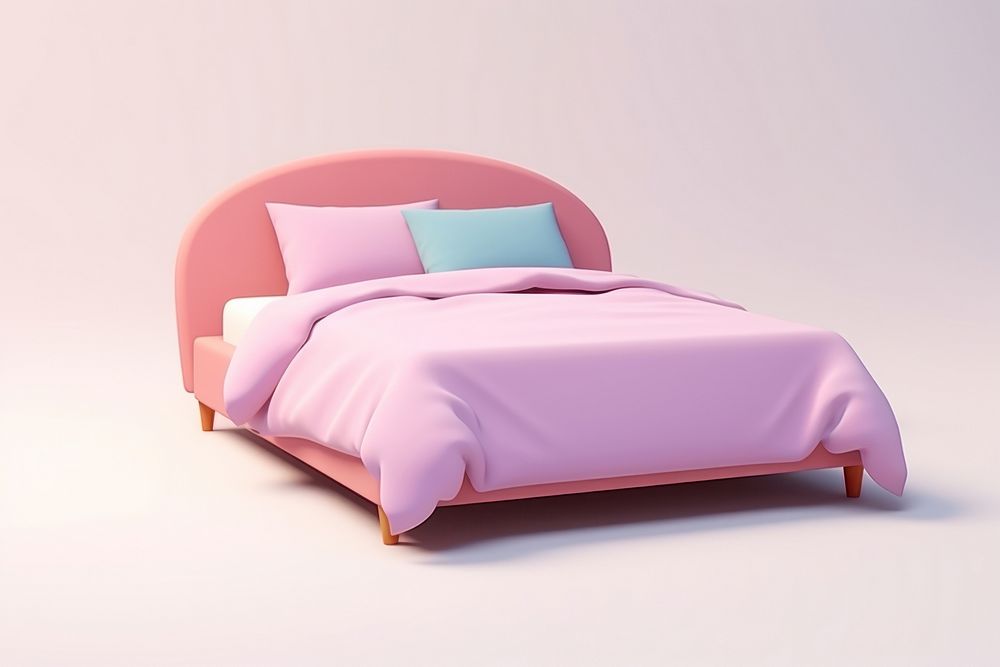 Bed furniture cushion bedroom. AI generated Image by rawpixel.