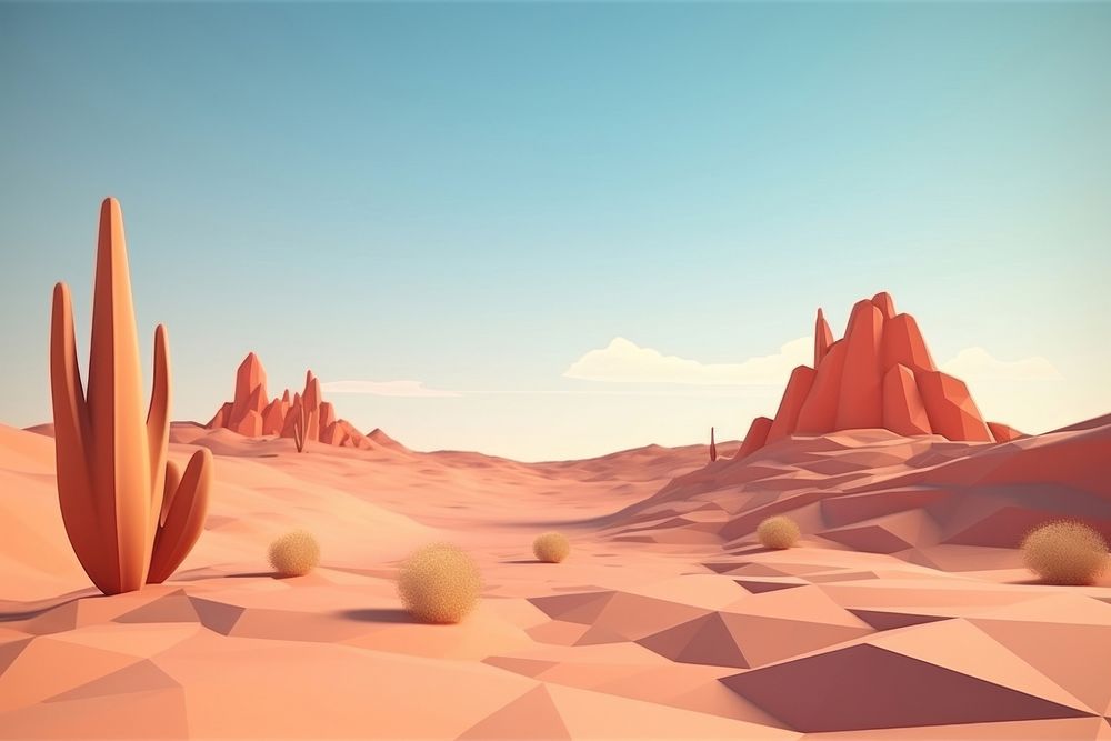 Desert landscape panoramic outdoors. AI generated Image by rawpixel.