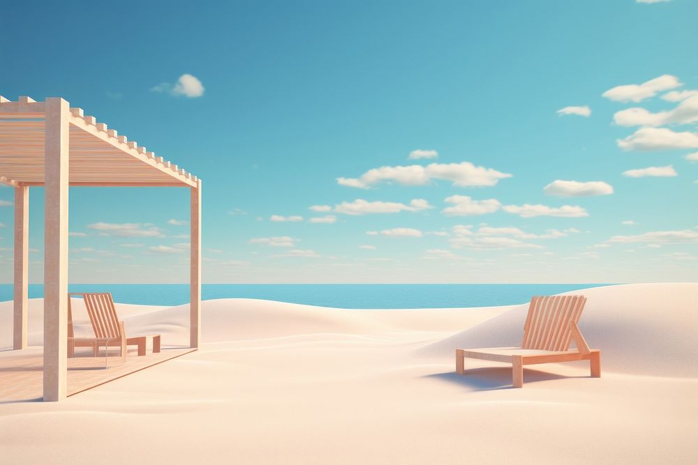 Beach architecture furniture outdoors. AI generated Image by rawpixel.