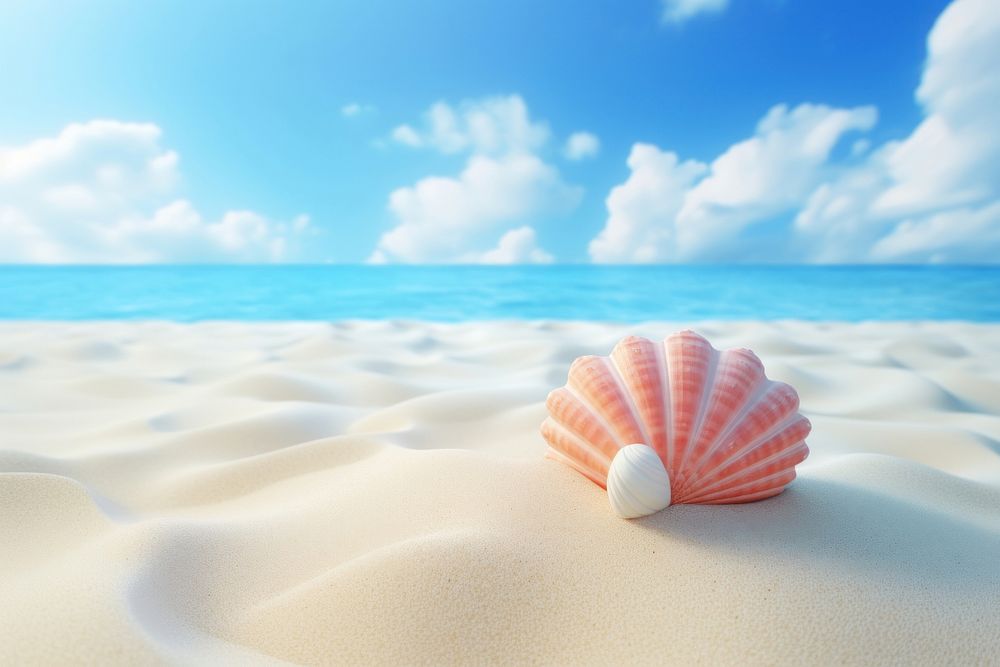 Seashell beach outdoors horizon. AI | Free Photo Illustration - rawpixel