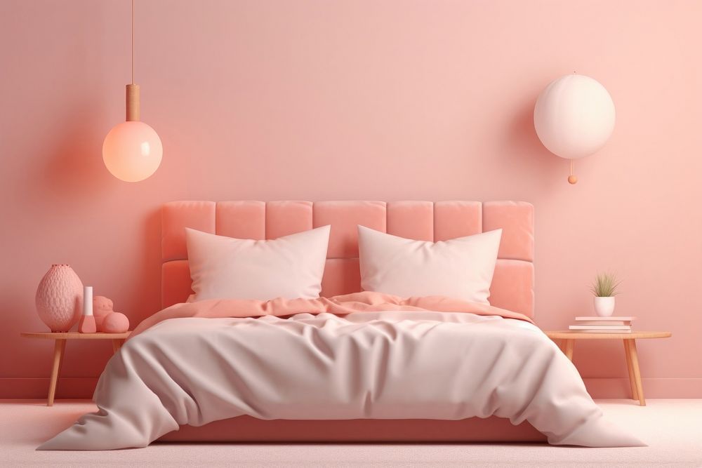 Bedroom furniture cushion balloon. AI generated Image by rawpixel.