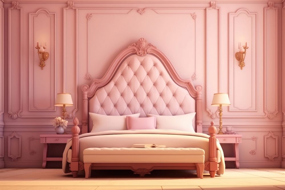 Bedroom furniture pillow home. AI generated Image by rawpixel.