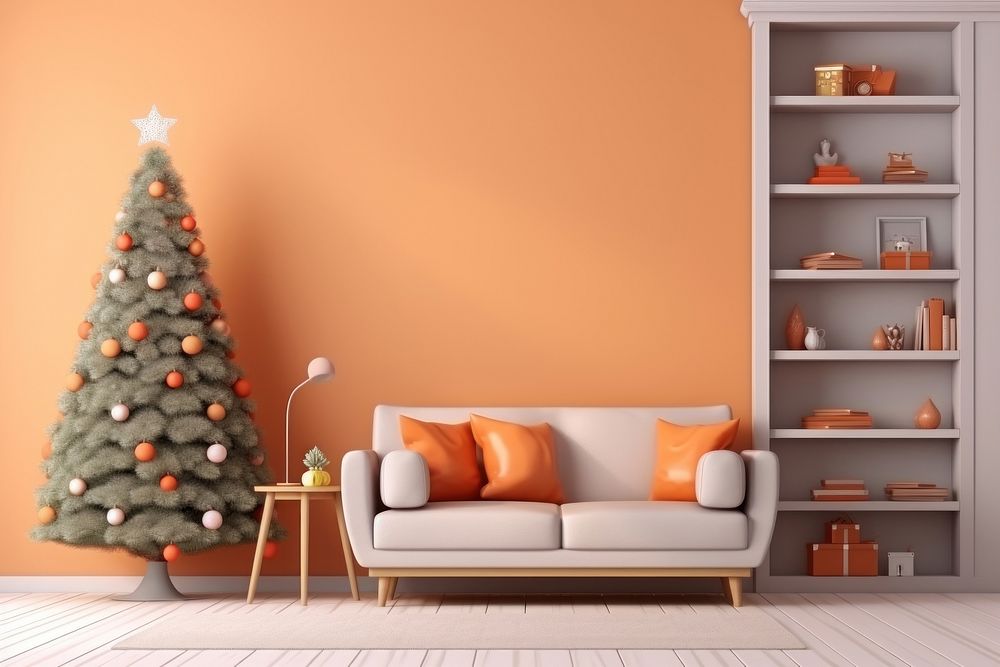 Christmas furniture plant anticipation. AI generated Image by rawpixel.