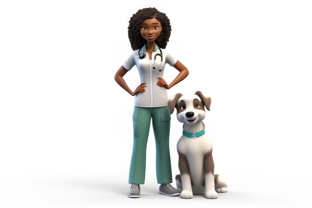 Cartoon female adult dog. AI generated Image by rawpixel.