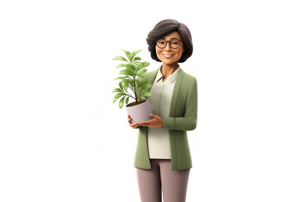 Plant houseplant holding cartoon. AI generated Image by rawpixel.