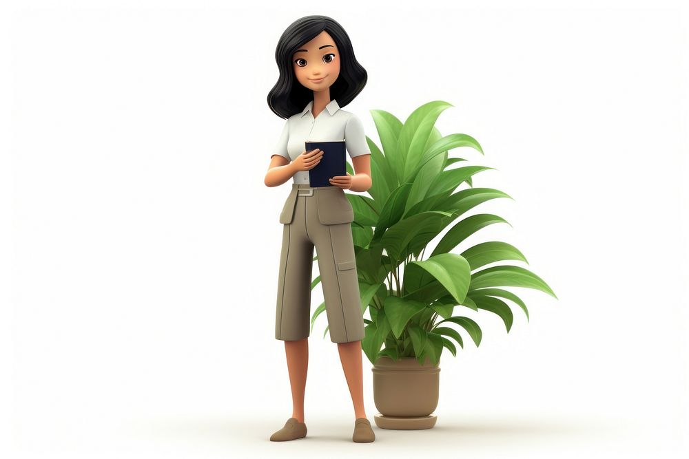 Plant houseplant holding cartoon. AI generated Image by rawpixel.