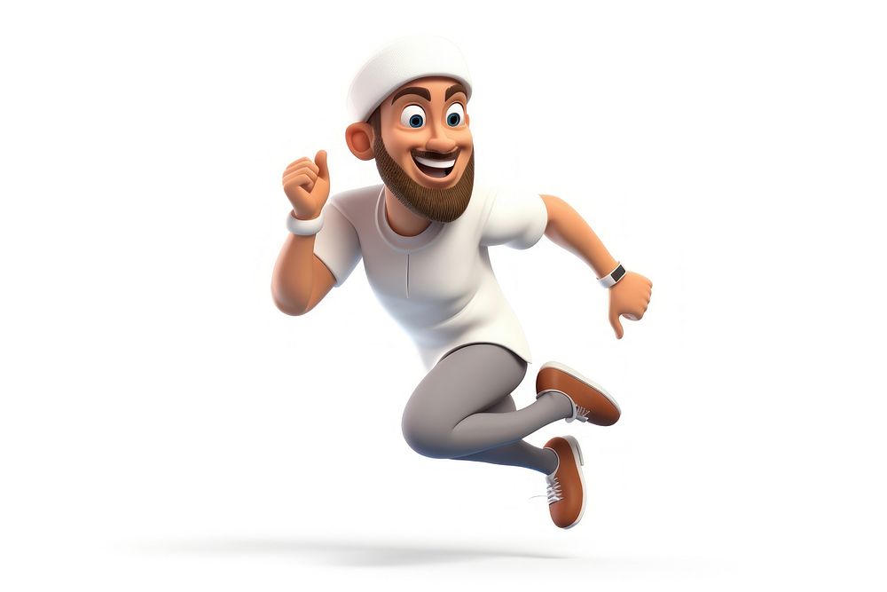 Cartoon running athlete human. AI generated Image by rawpixel.