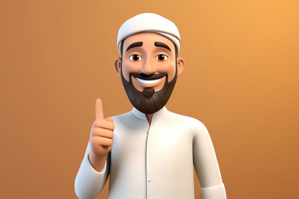 Portrait smiling cartoon adult. 