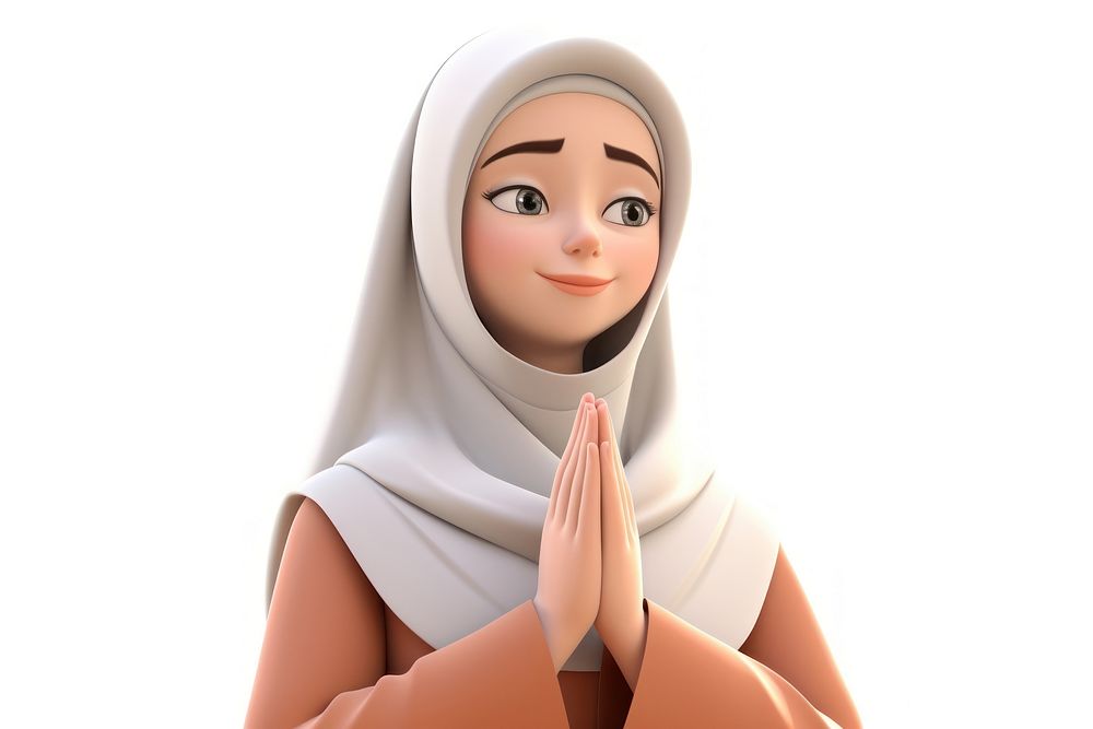Cartoon female adult hijab. AI generated Image by rawpixel.