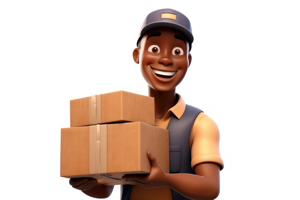 Cardboard box carrying cartoon. AI generated Image by rawpixel.