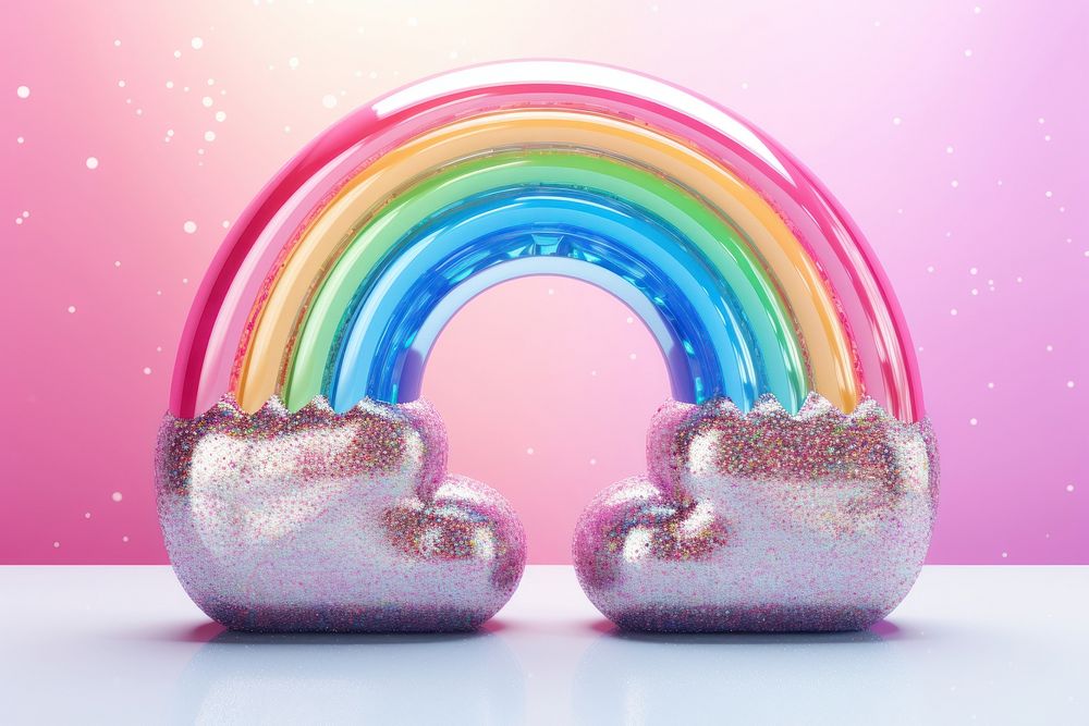 Glitter rainbow purple confectionery. AI generated Image by rawpixel.