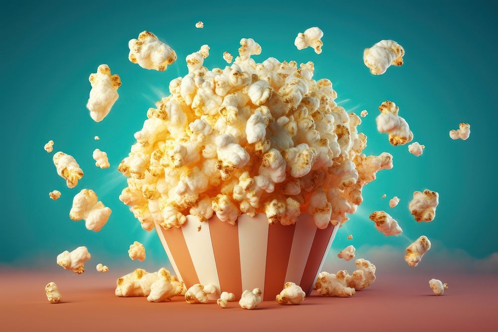 Popcorn bomb snack food freshness. AI generated Image by rawpixel.