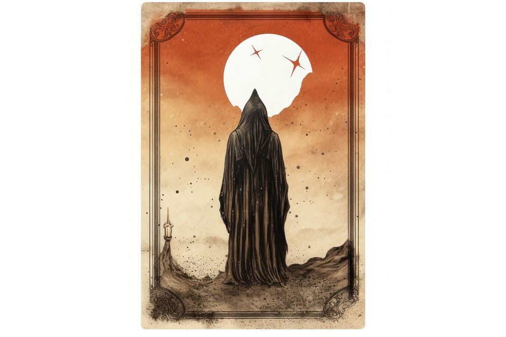 Tarot card painting drawing art. AI generated Image by rawpixel.