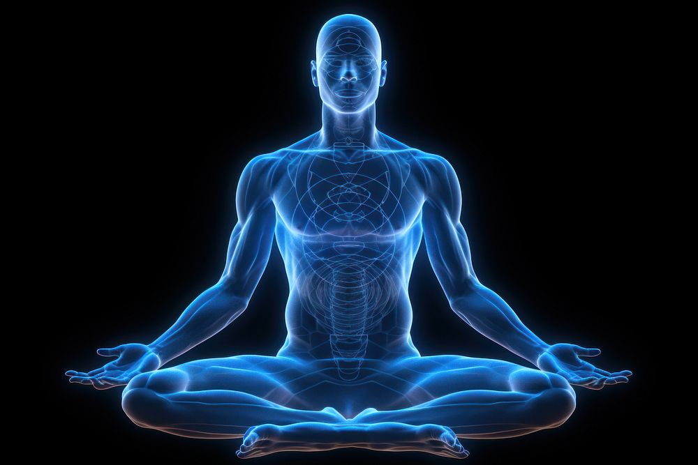 Meditating adult human yoga. AI generated Image by rawpixel.