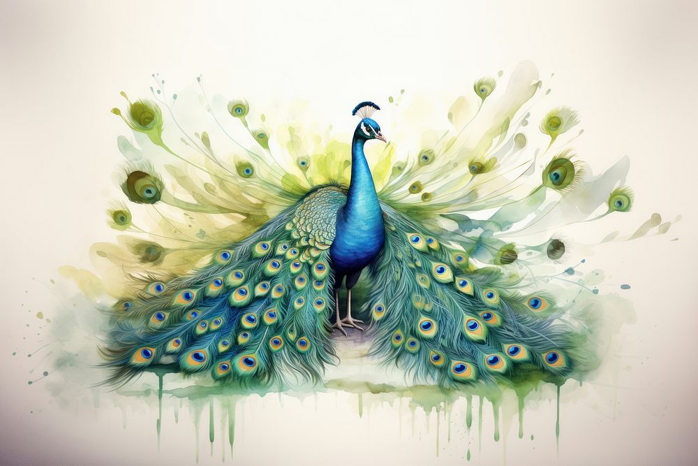 Peacock feather animal bird. AI generated Image by rawpixel.