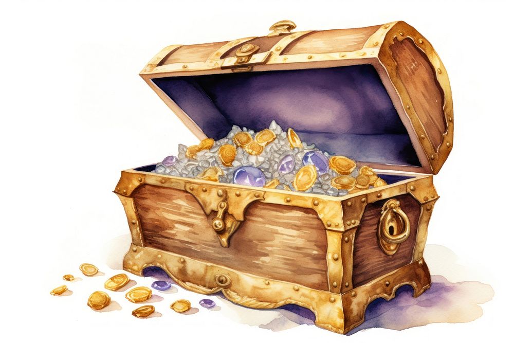 Treasure box white background accessories. AI generated Image by rawpixel.