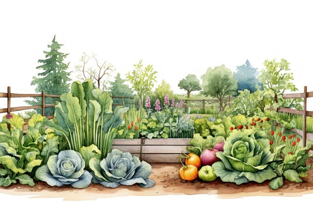 Vegetable garden outdoors nature. AI generated Image by rawpixel.
