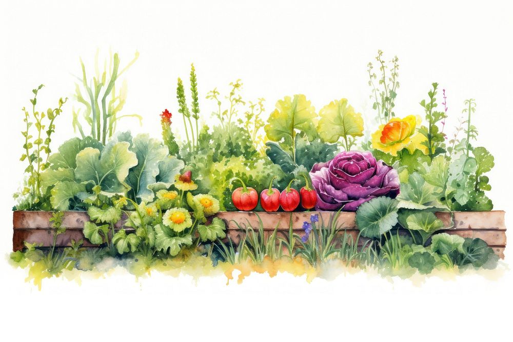 Vegetable garden outdoors flower. AI generated Image by rawpixel.