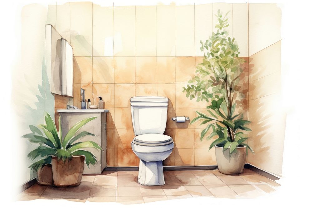 Toilet room bathroom plant architecture. AI generated Image by rawpixel.